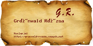 Grünvald Rózsa névjegykártya
